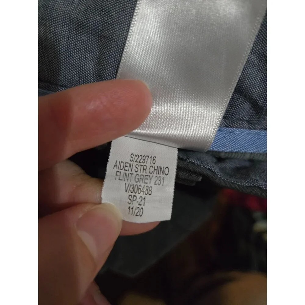Banana Republic Mens Gray Aiden Straight Chino Pants 32/32 Preppy Neutral Career
